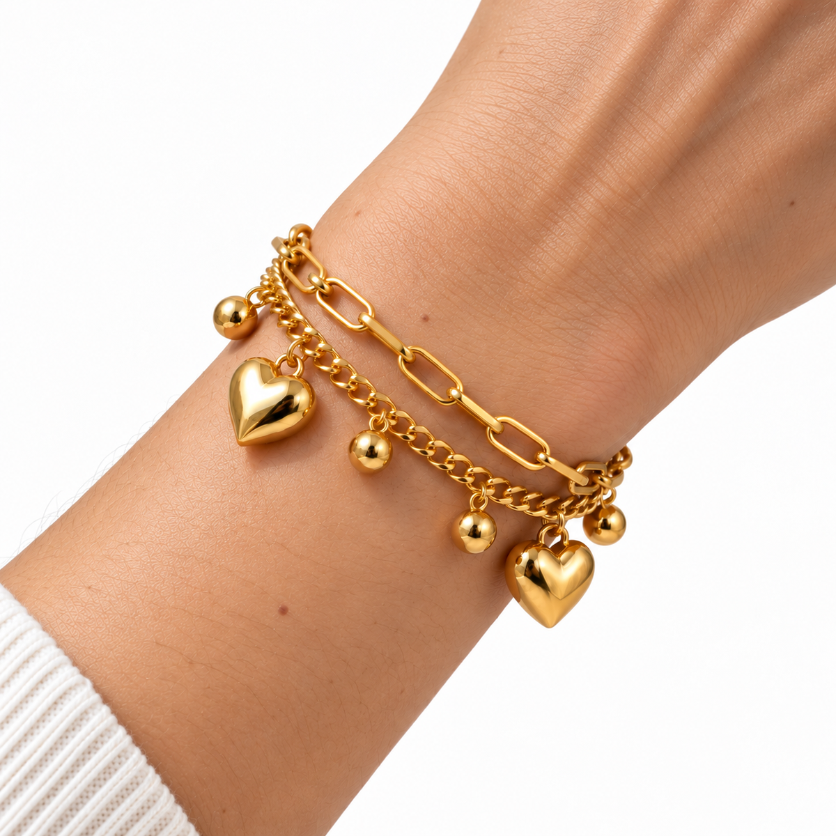Golden Heart Charm Adjustable Bracelet