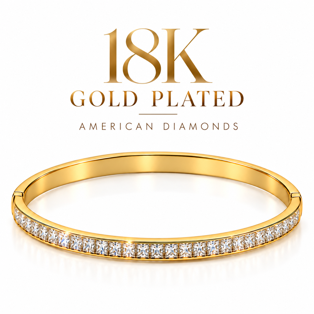 American Diamond Gold-Plated Bangle