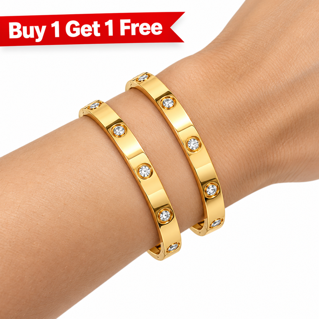 Gold-Plated Crystal Love Bracelet