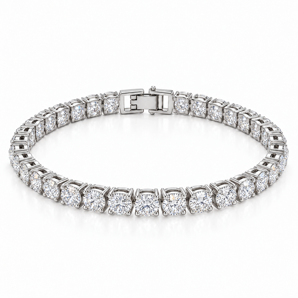 Silver-Plated American Diamond Bracelet