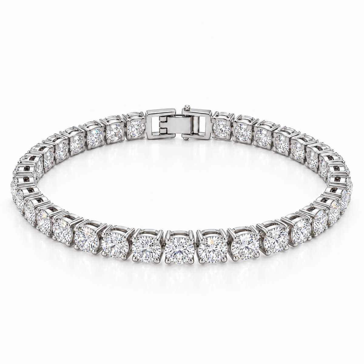 Silver-Plated American Diamond Bracelet