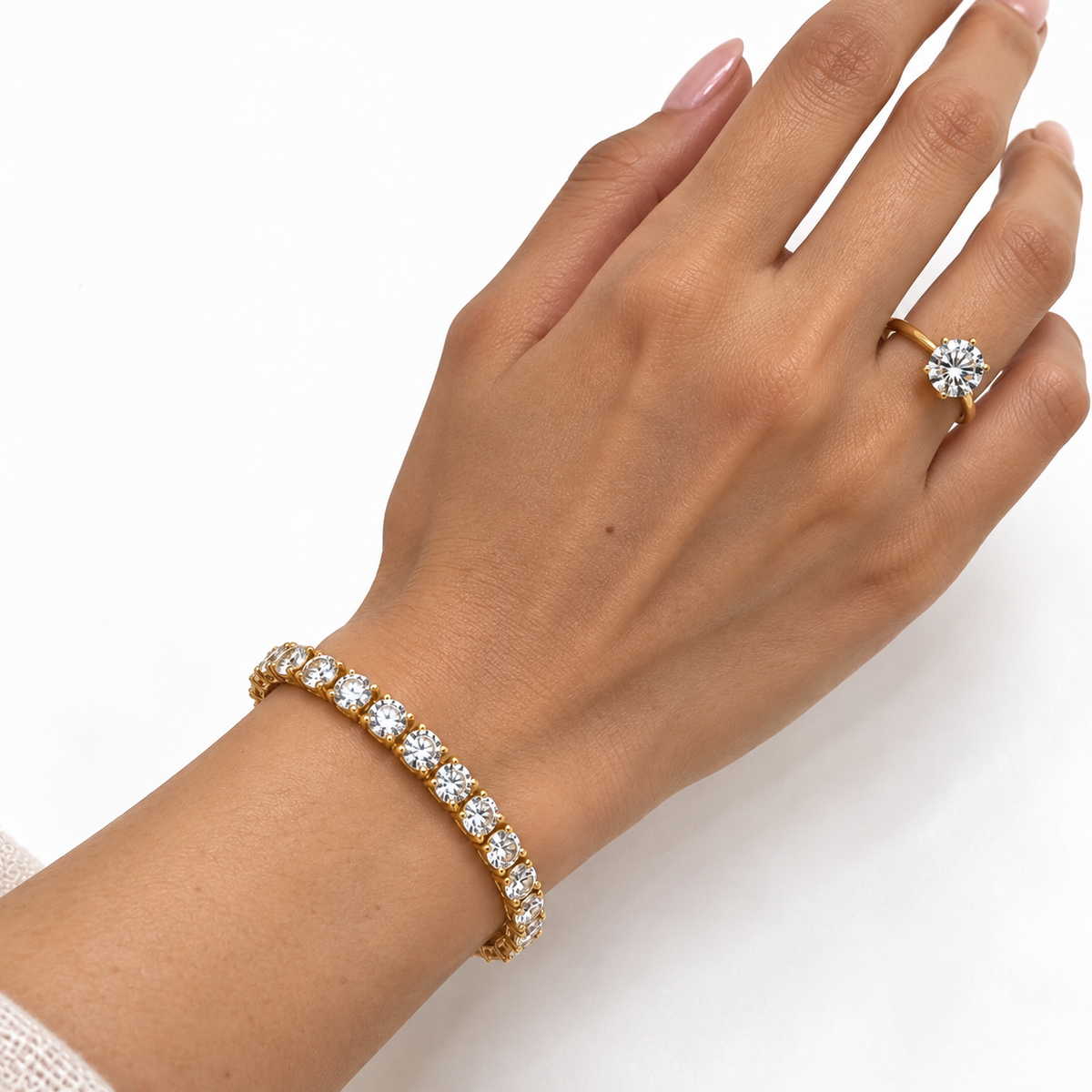 Tennis Bracelet & Free Solitaire Ring