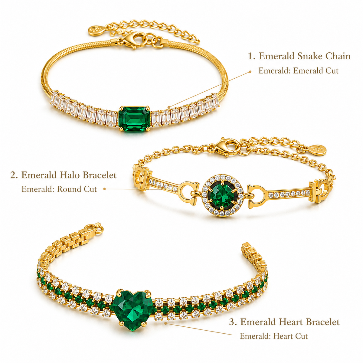 TEOT™ Emerald Signature Bracelet Set
