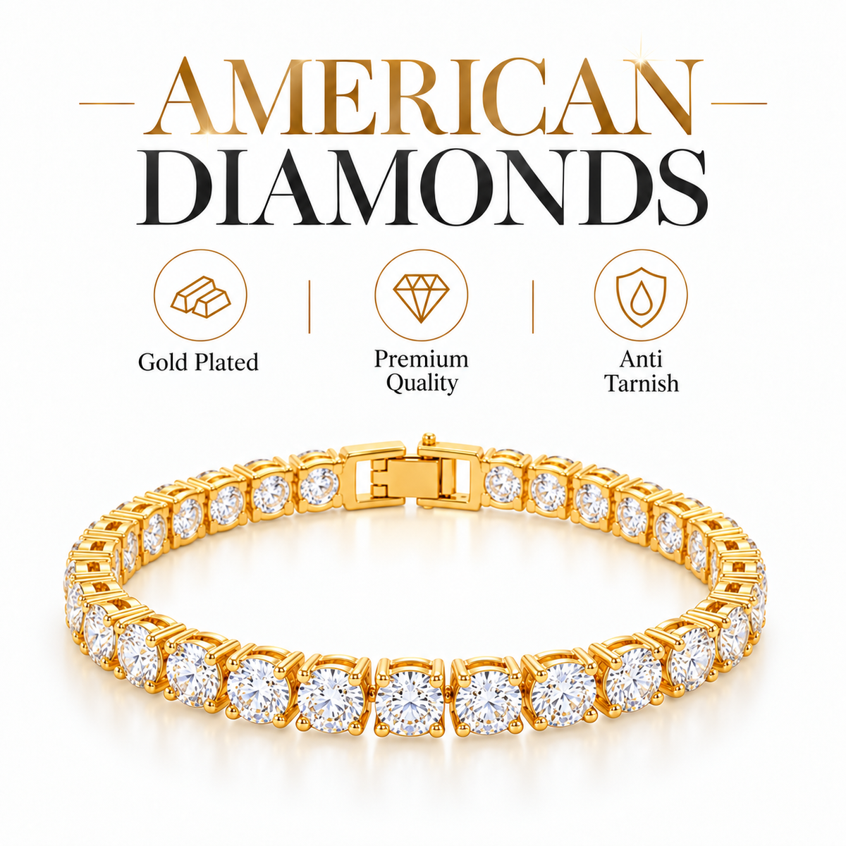 American Diamonds Gold-Plated Bracelet