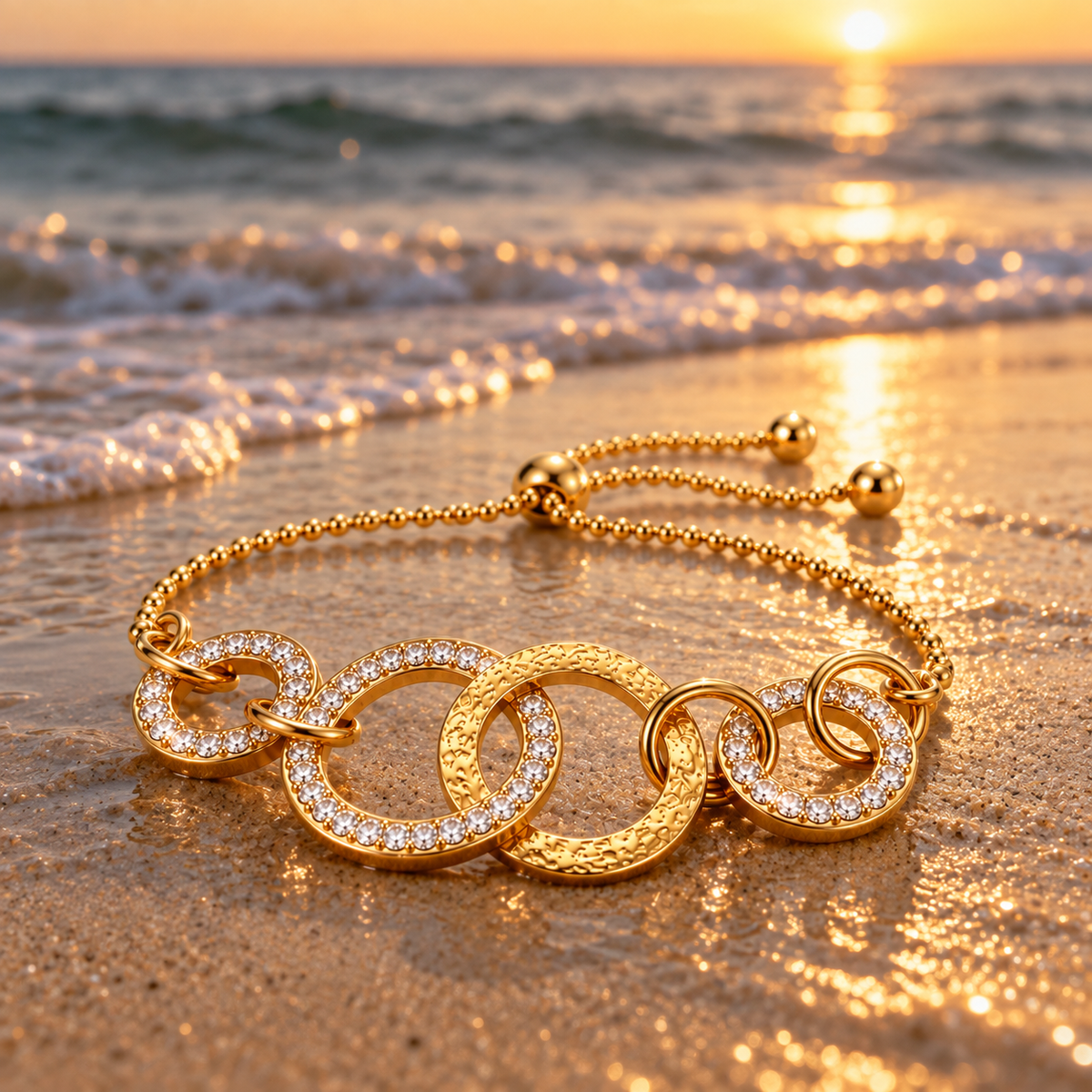 Gold & Diamond Rings Love Bracelet