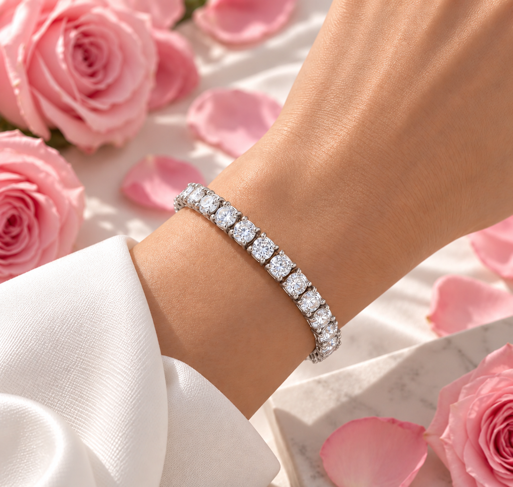 Silver-Plated American Diamond Bracelet