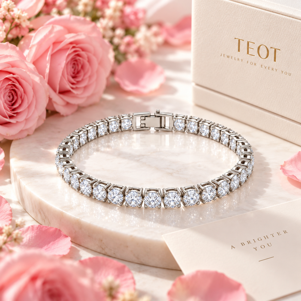 Silver-Plated American Diamond Bracelet