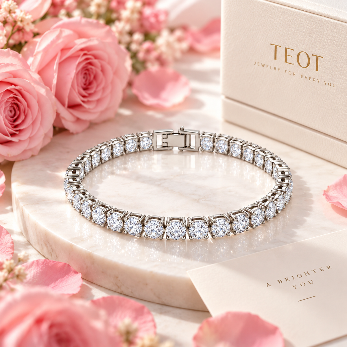 Silver-Plated American Diamond Bracelet