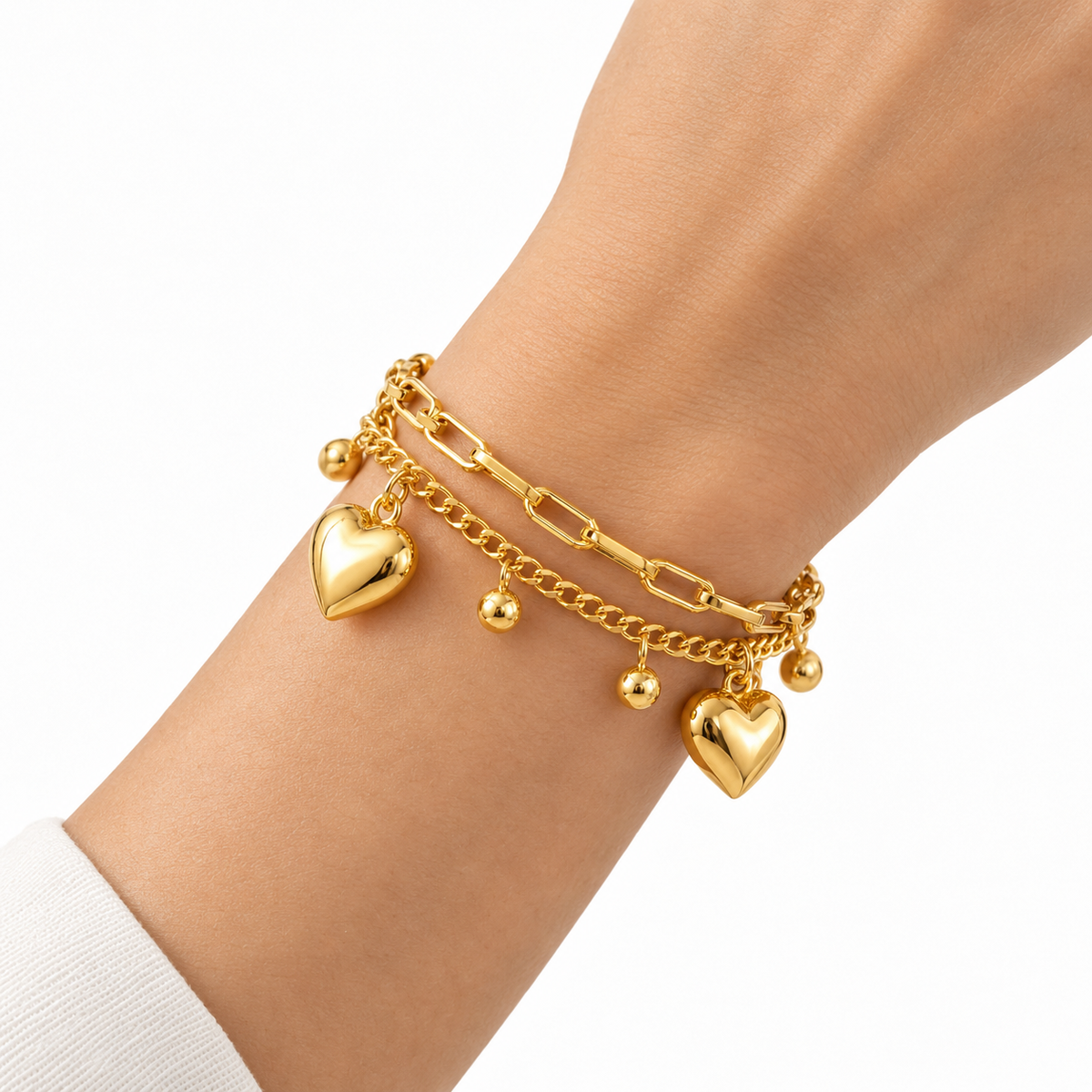 TEOT™  Golden Heart Charm Adjustable Bracelet | Free Premium Jewelry box