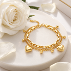 Golden Heart Charm Adjustable Bracelet