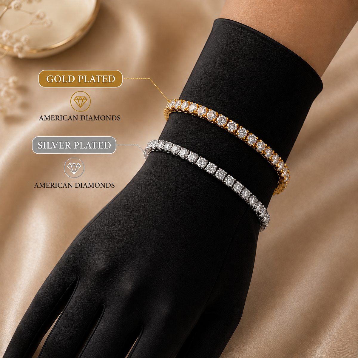 TEOT™ Gold & Silver Plated Bracelet Duo | Free Premium Jewelry Box