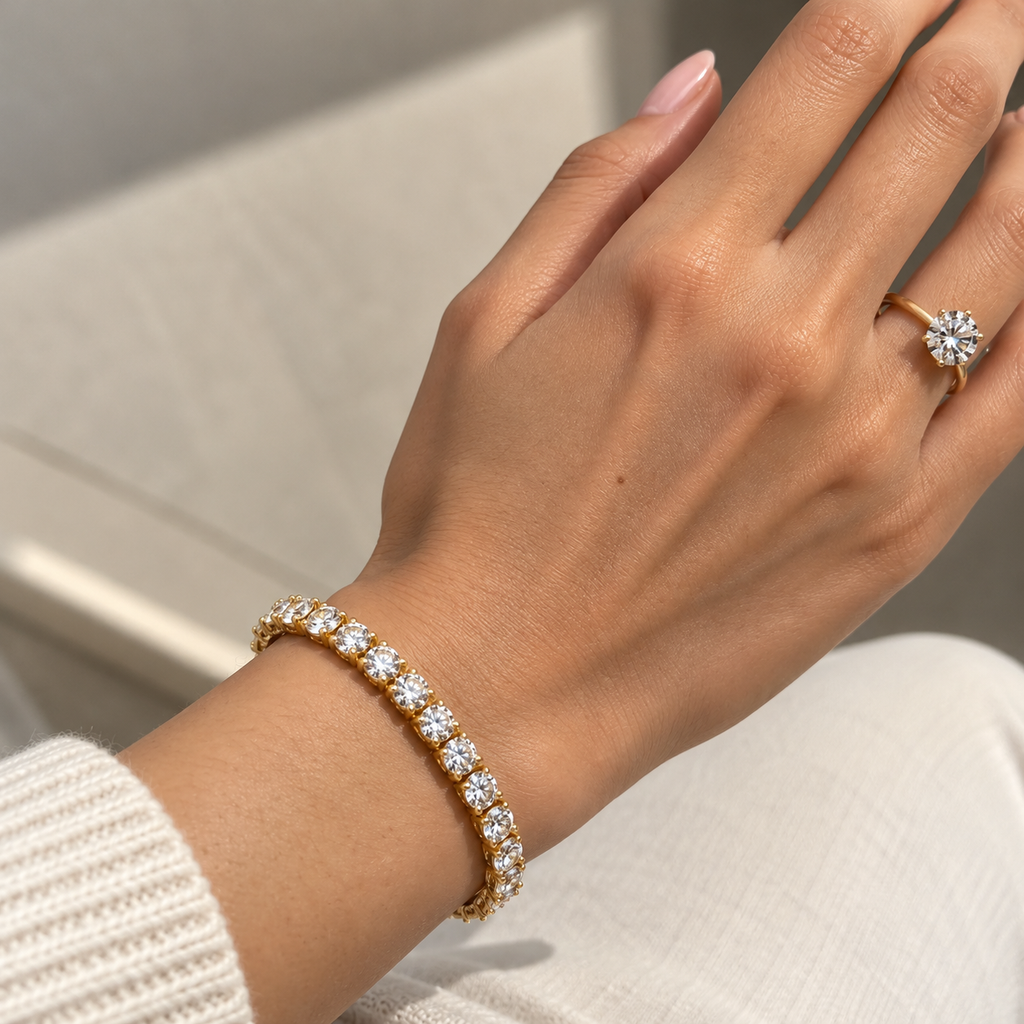 Tennis Bracelet & Free Solitaire Ring