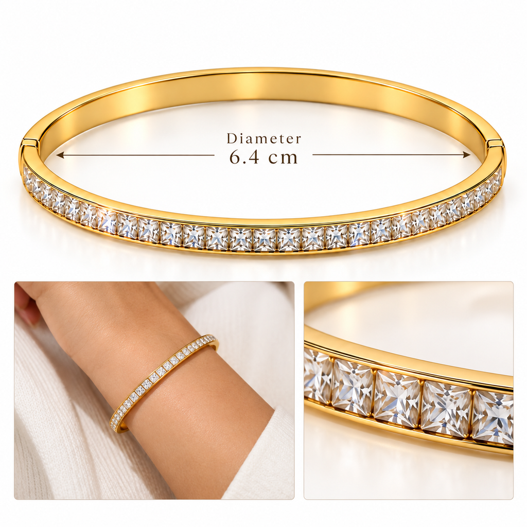 American Diamond Gold-Plated Bangle