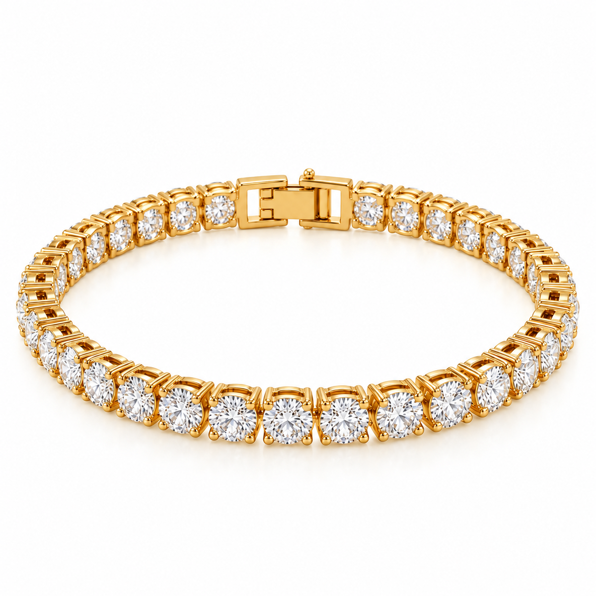 Gold & Silver Plated Tennis Bracelet Duo