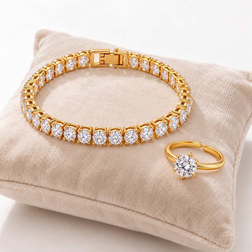 Tennis Bracelet & Free Solitaire Ring