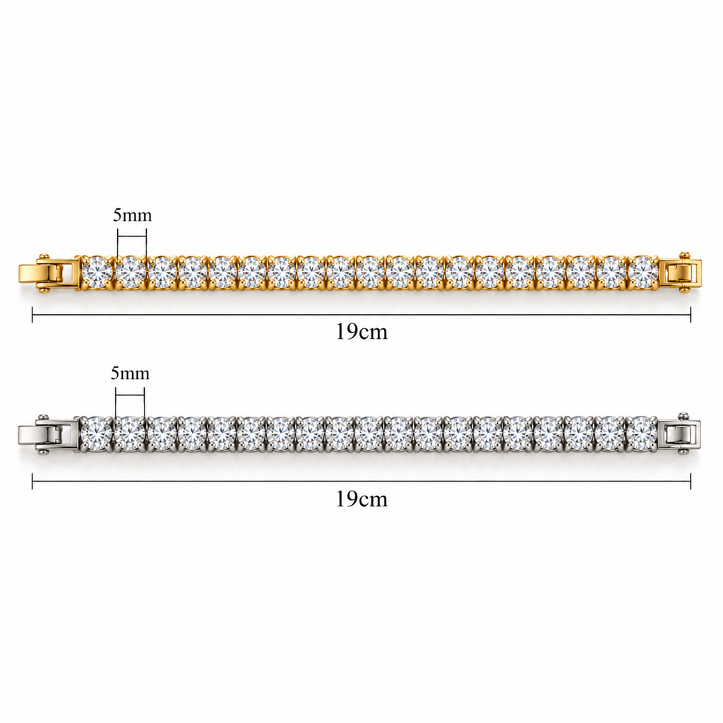 Gold & Silver Plated Tennis Bracelet Duo