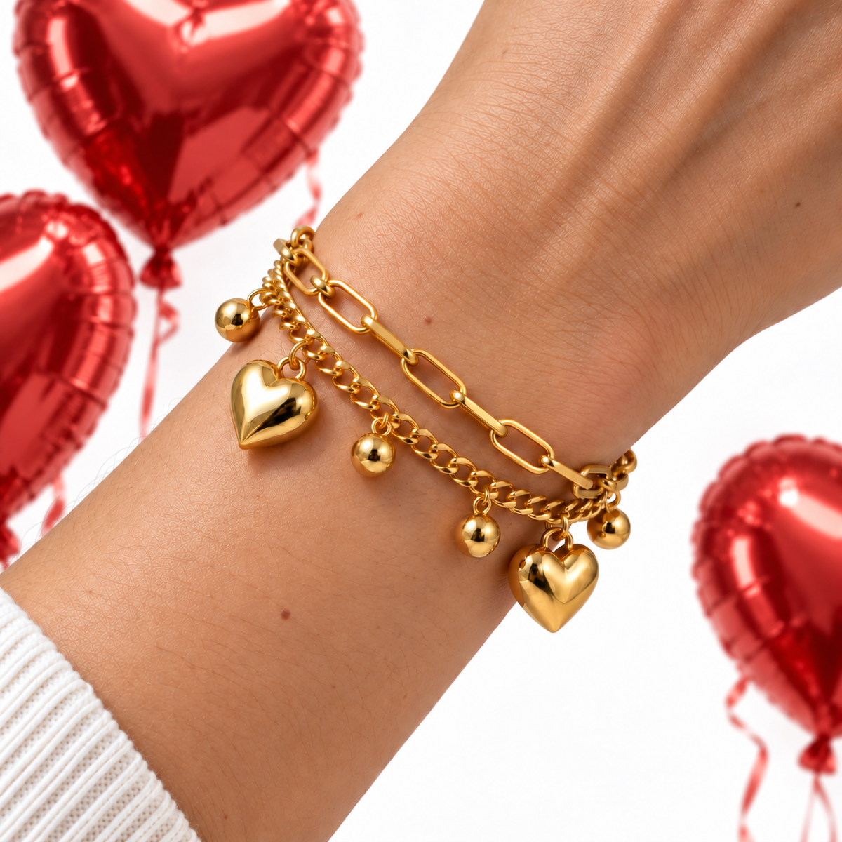 Golden Heart Charm Adjustable Bracelet