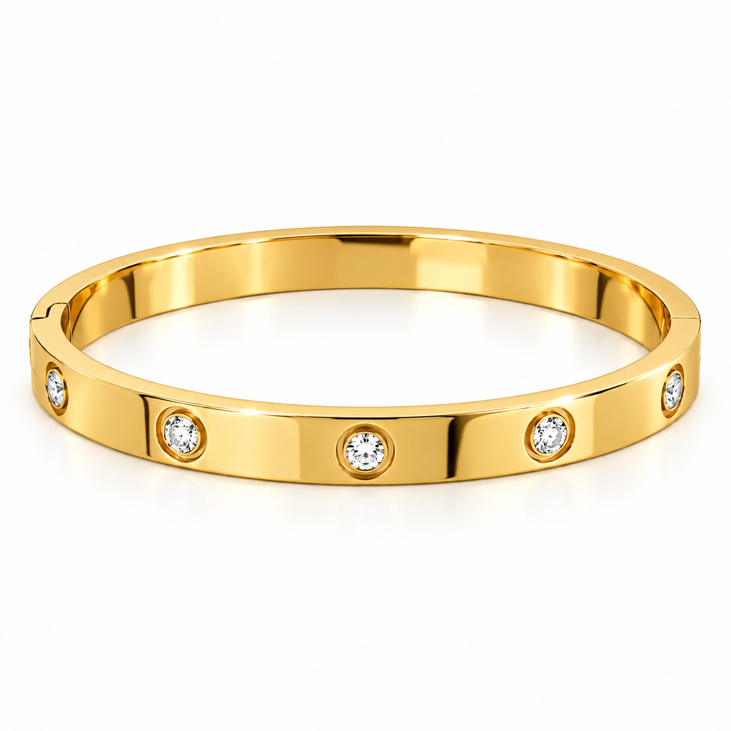 Gold-Plated Crystal Love Bracelet